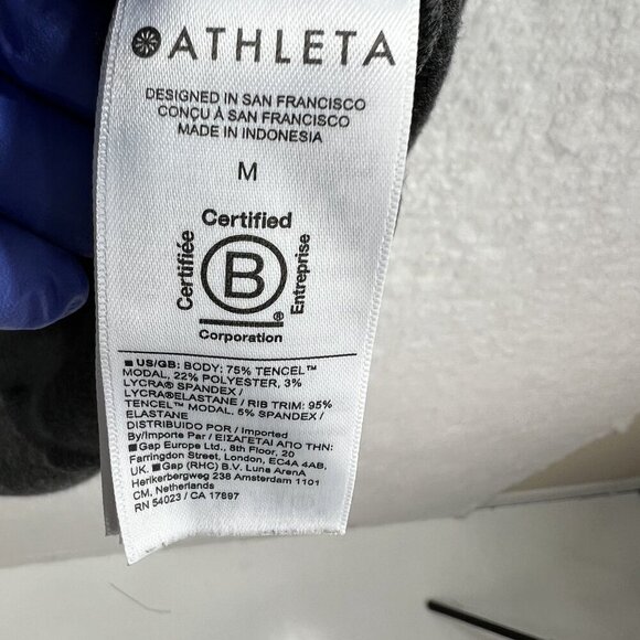 Athleta Purana Faux Wrap Cross Over Sweater M Runs Athletic Running Yoga Pilates - Picture 11 of 13